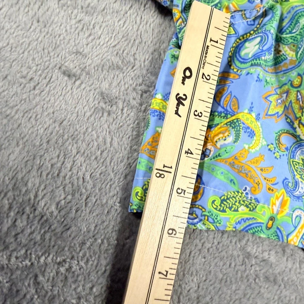 Polo Ralph Lauren Mens Paisley Swim Trunks Blue Green Yellow Medium 5.5 Inseam‎